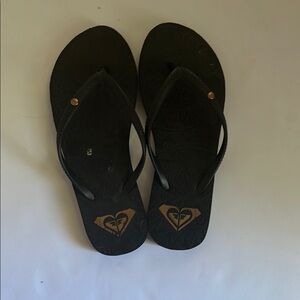 Roxy Black Sandals with Iconic Logo